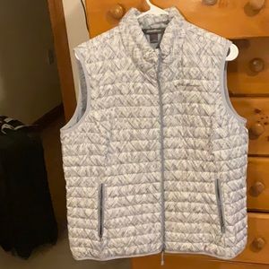 Eddie Bauer gray/white down vest size L